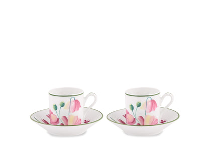 Florenza Set of 2 Coffee Cups and Saucers