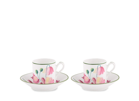 Florenza Set of 2 Coffee Cups and Saucers