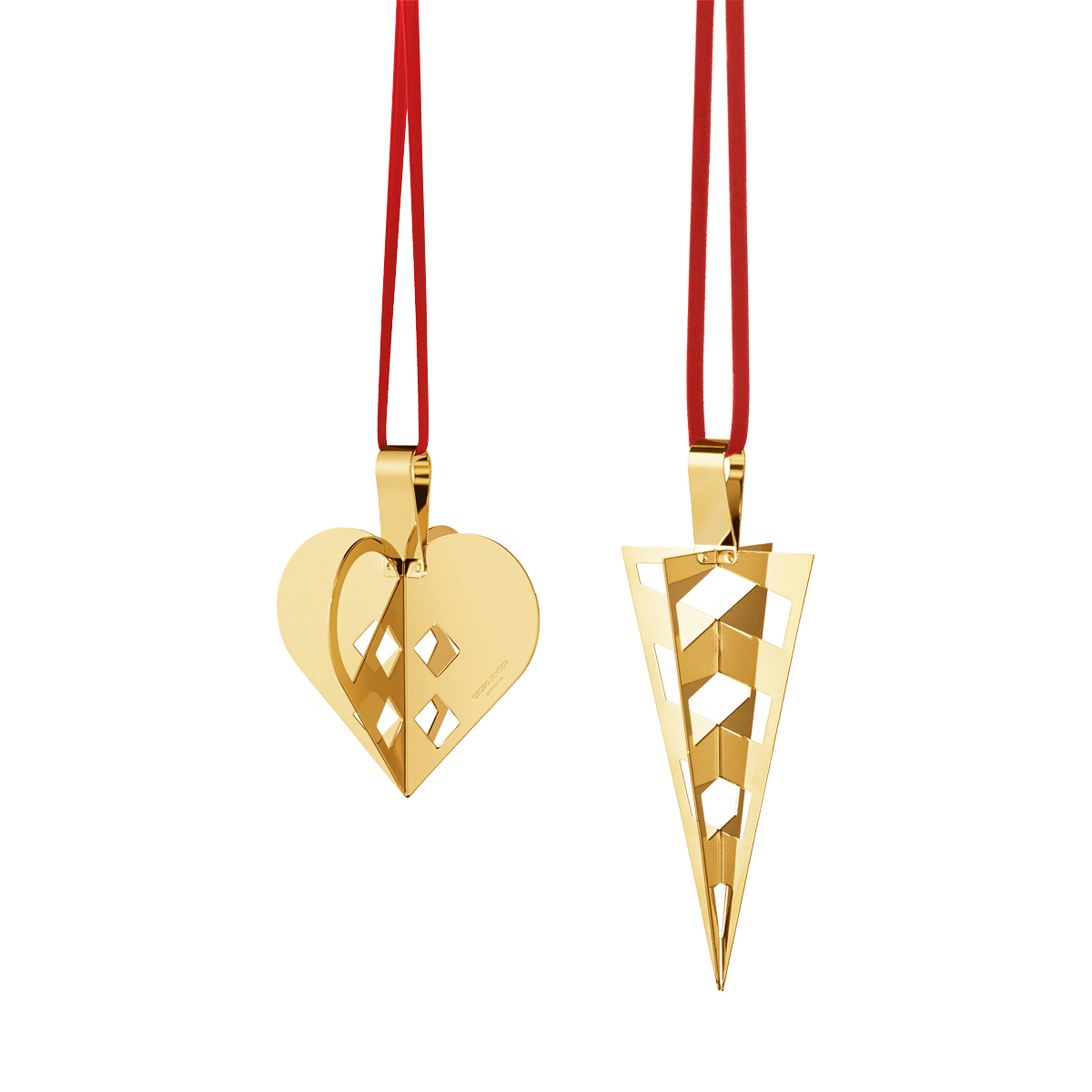 Heart & Cornet Gold Plated Set Of 2
