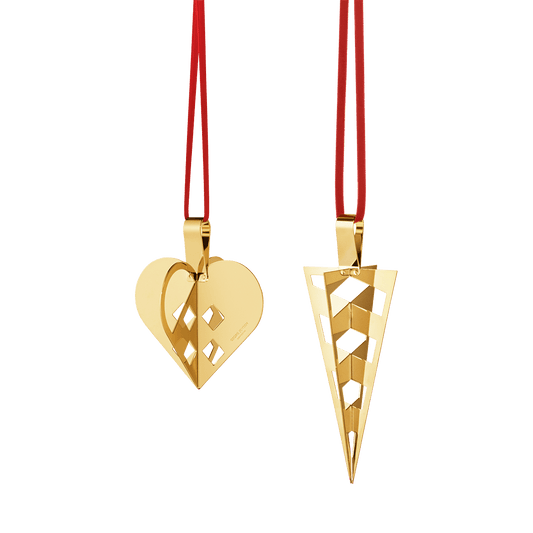 Heart & Cornet Gold Plated Set Of 2