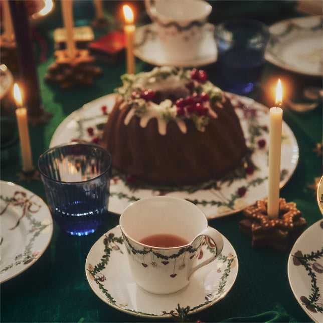 Star Fluted Christmas High Handle Cup and Saucer