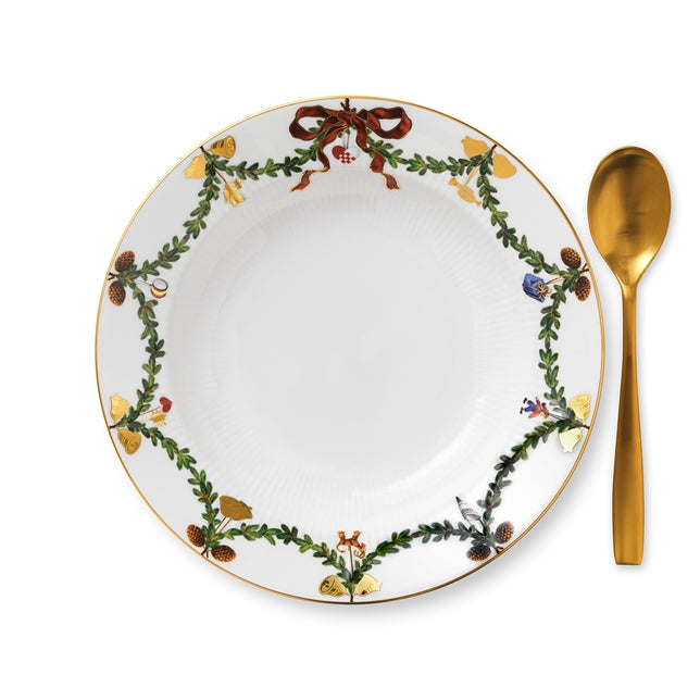 Star Fluted Christmas Deep Plate