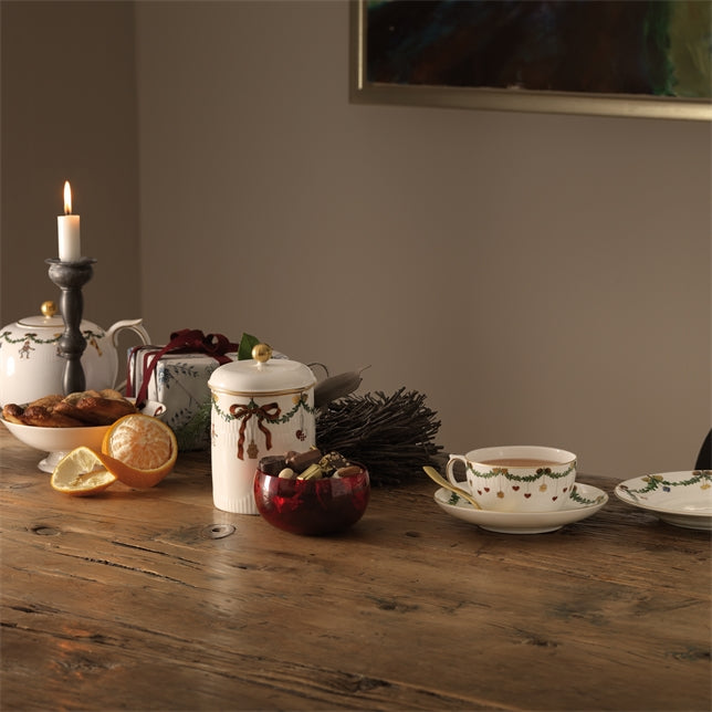 Star Fluted Christmas Tea Cup and Saucer