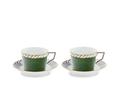 Il viaggio di Nettuno Pine Green Coffee Set For Two