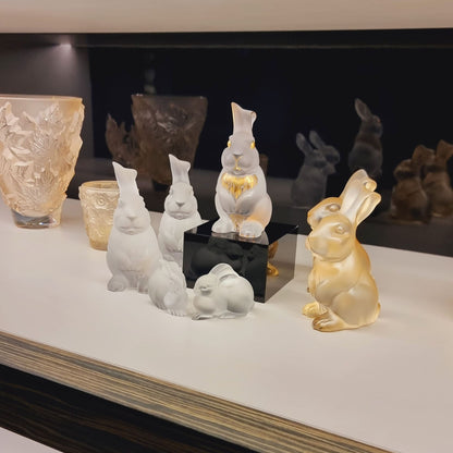 Resting Rabbit sculpture Clear crystal