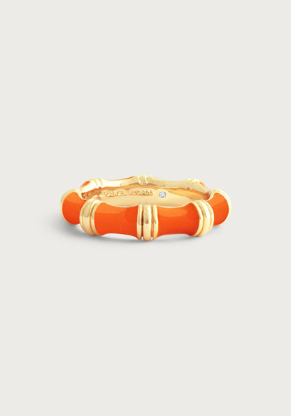 Bamboo Enameled Ring - Clementine