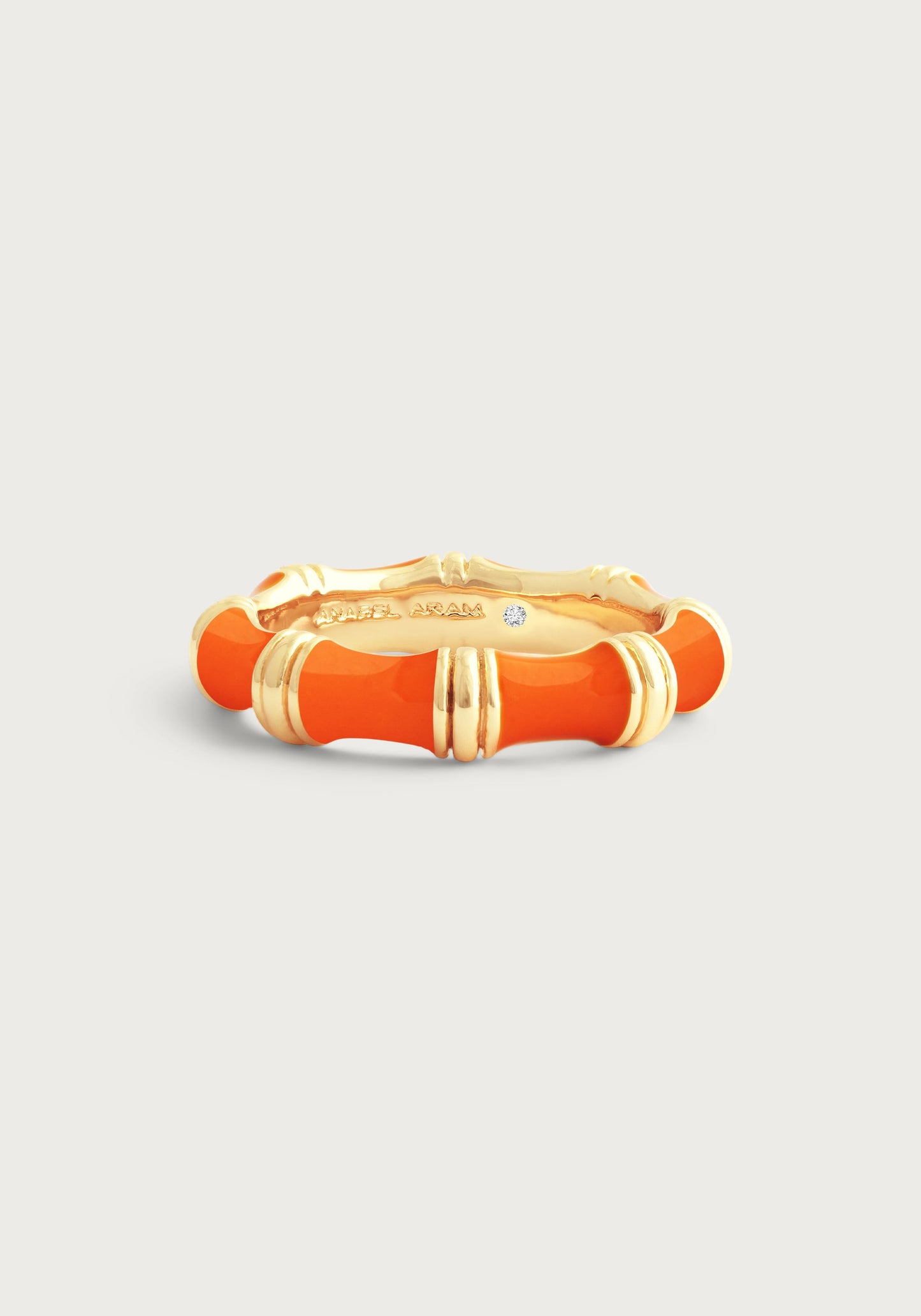 Bamboo Enameled Ring - Clementine