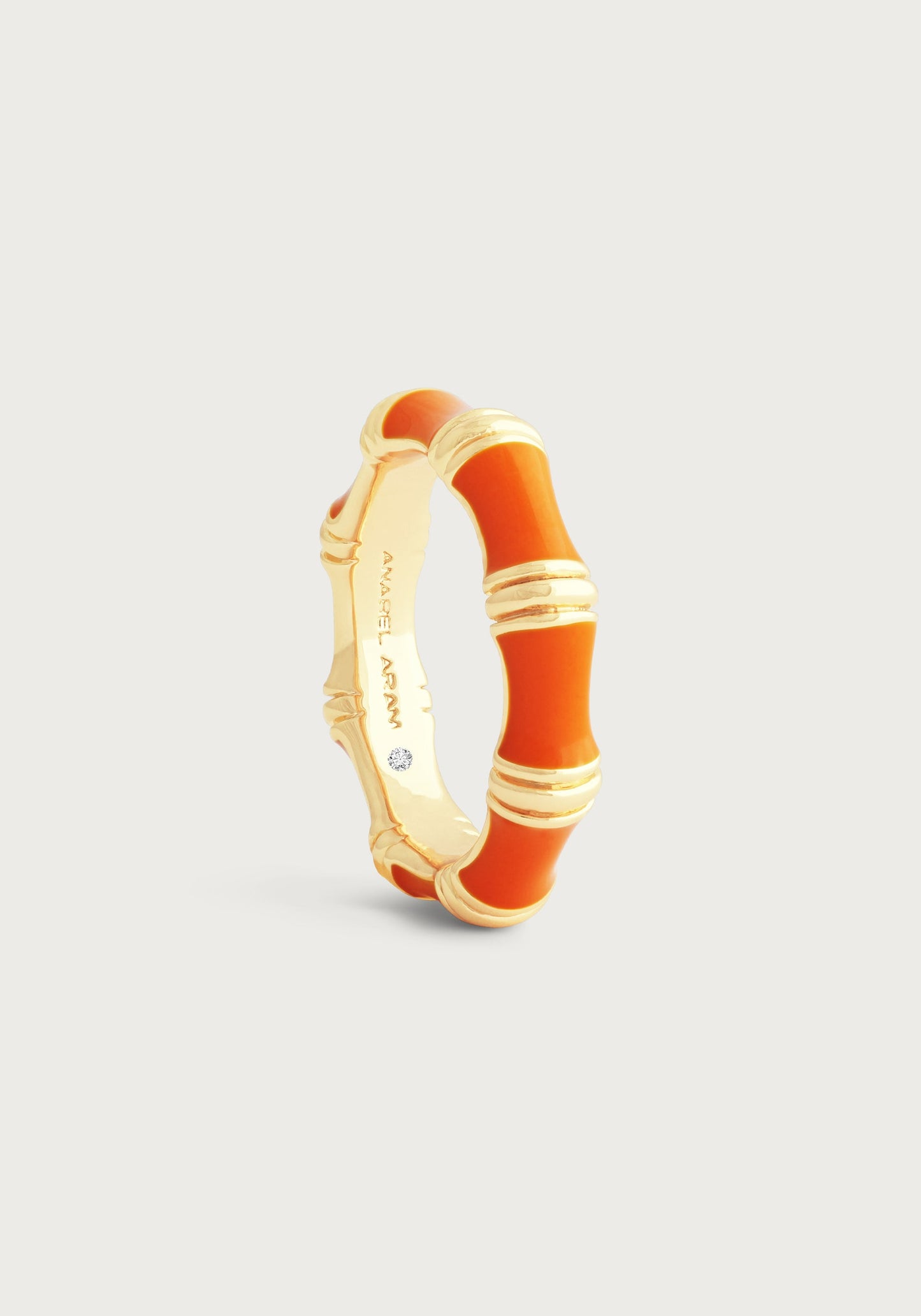 Bamboo Enameled Ring - Clementine