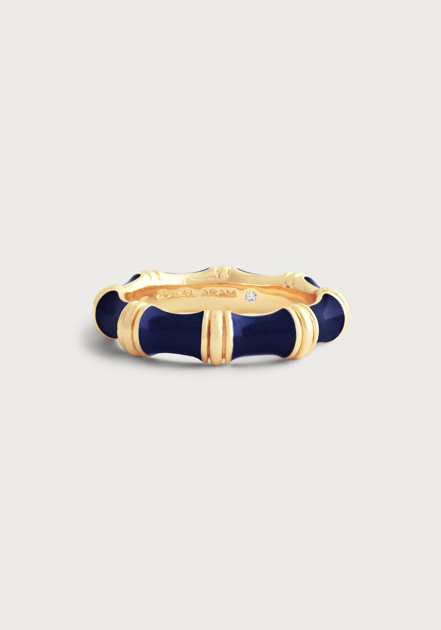 Bamboo Enameled Ring - Atlantic Navy Blue