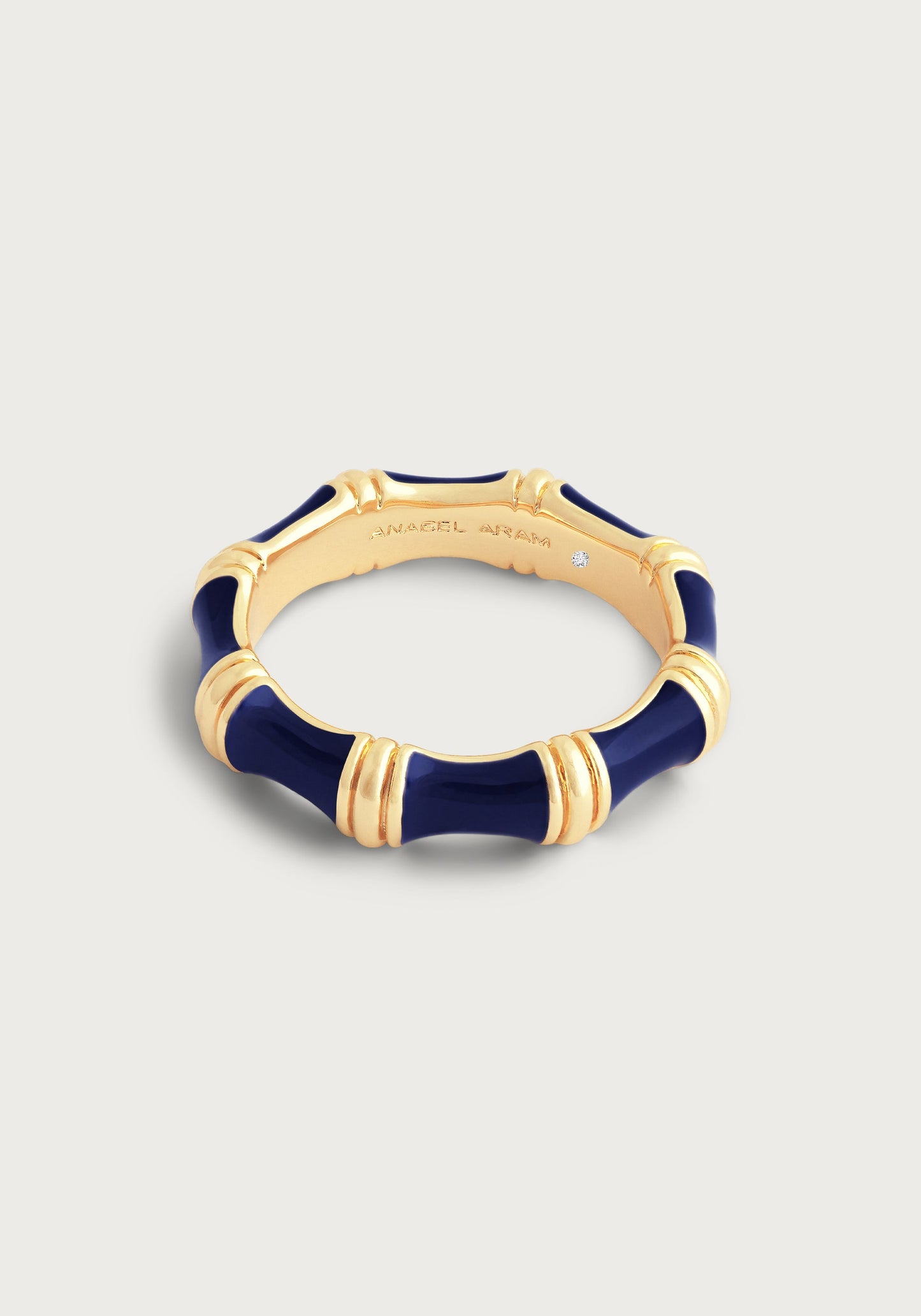 Bamboo Enameled Ring - Atlantic Navy Blue