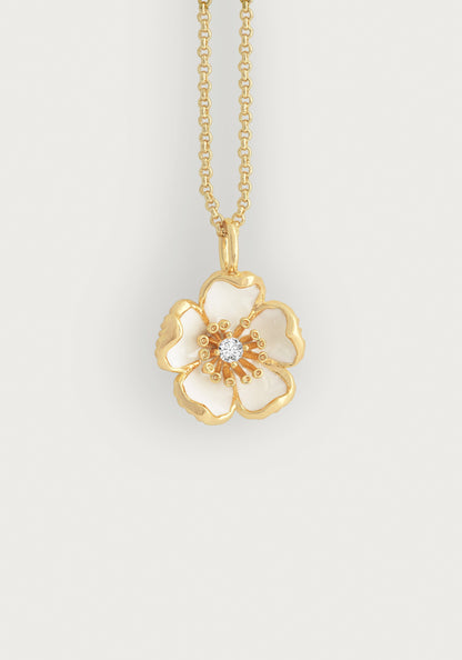 Վայրի ծաղիկներով էմալապատ կախազարդ վզնոց