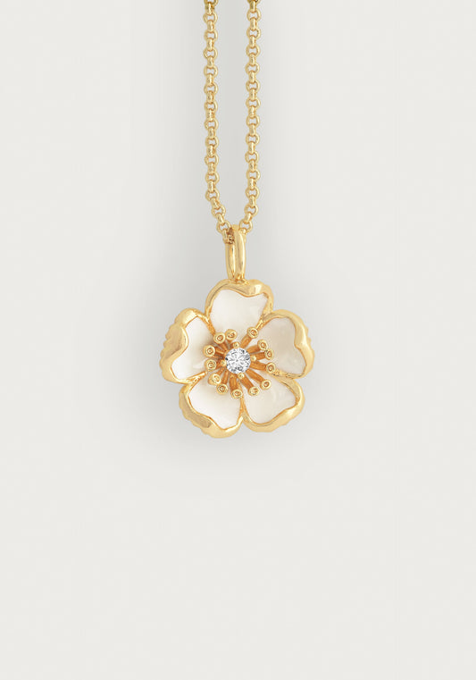 Վայրի ծաղիկներով էմալապատ կախազարդ վզնոց