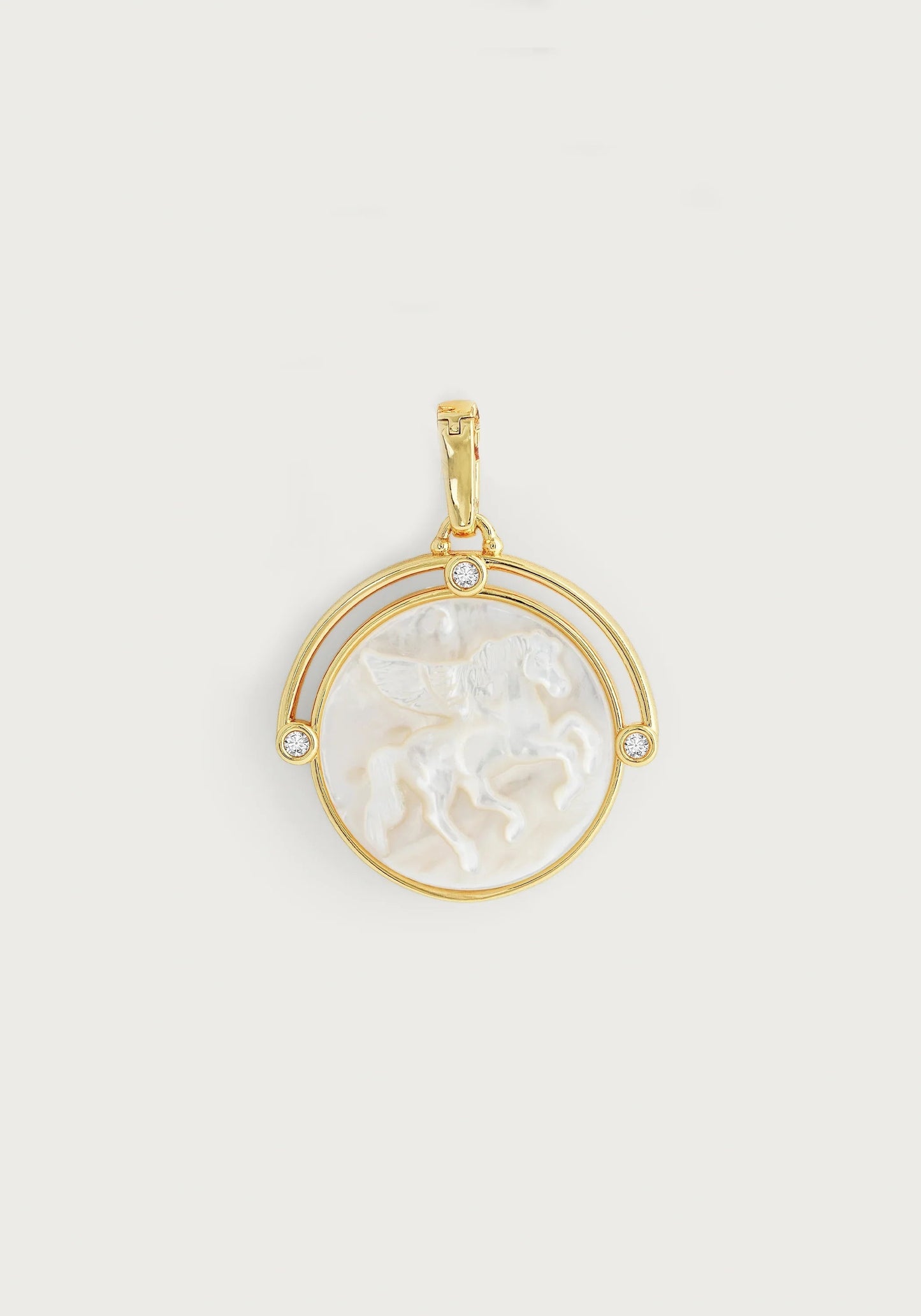 Pegasus Pearl Coin Pendant Necklace