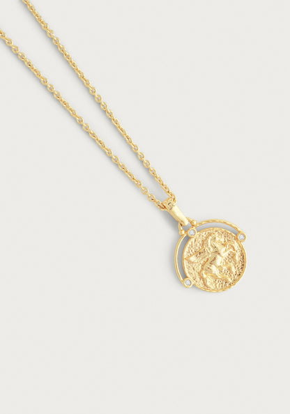 Pegasus Gold Coin Pendant Necklace