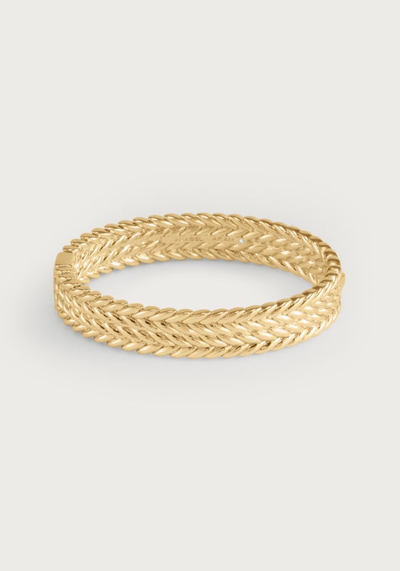 Cheval Braid Hinged Bangle - Thick