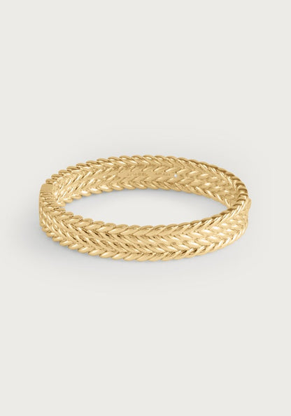 Cheval Braid Hinged Bangle - Thick