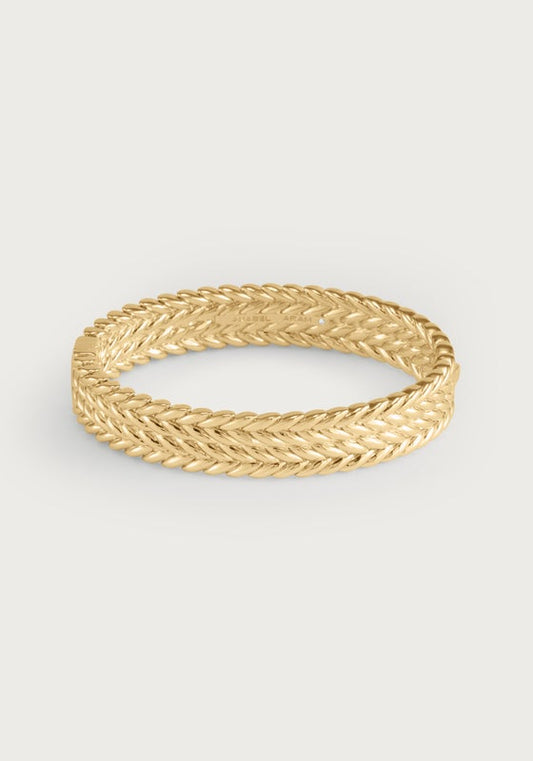 Cheval Braid Hinged Bangle - Thick