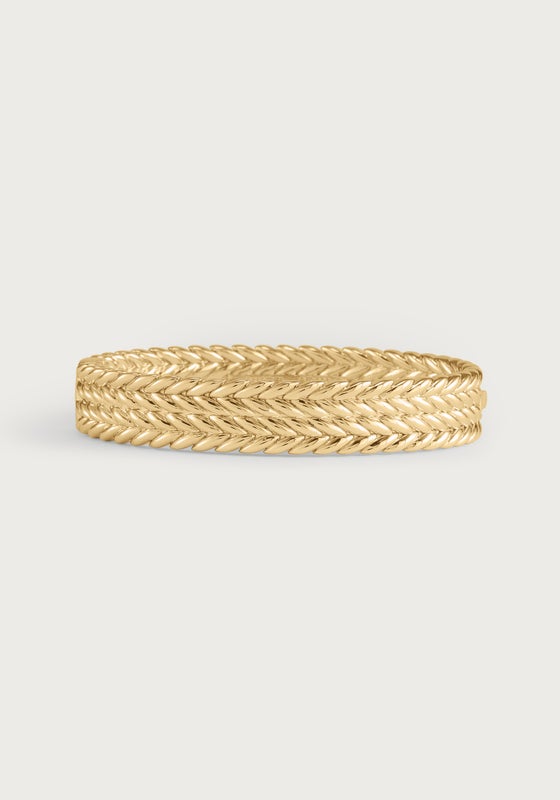 Cheval Braid Hinged Bangle - Thick