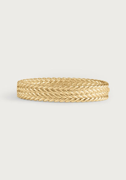 Cheval Braid Hinged Bangle - Thick