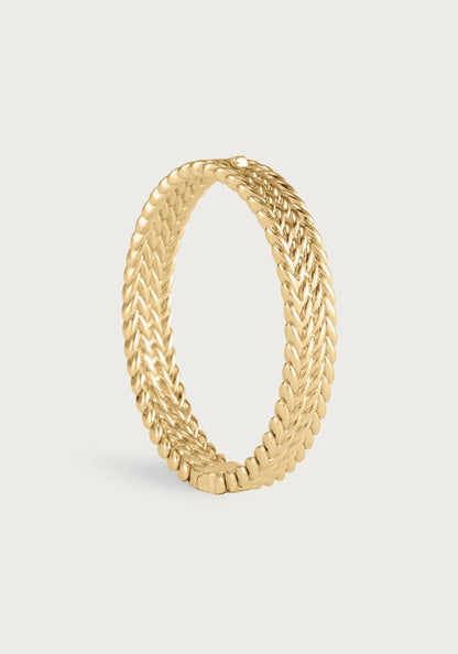 Cheval Braid Hinged Bangle - Thick