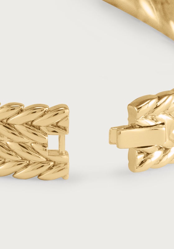 Cheval Braid Hinged Bangle - Thick