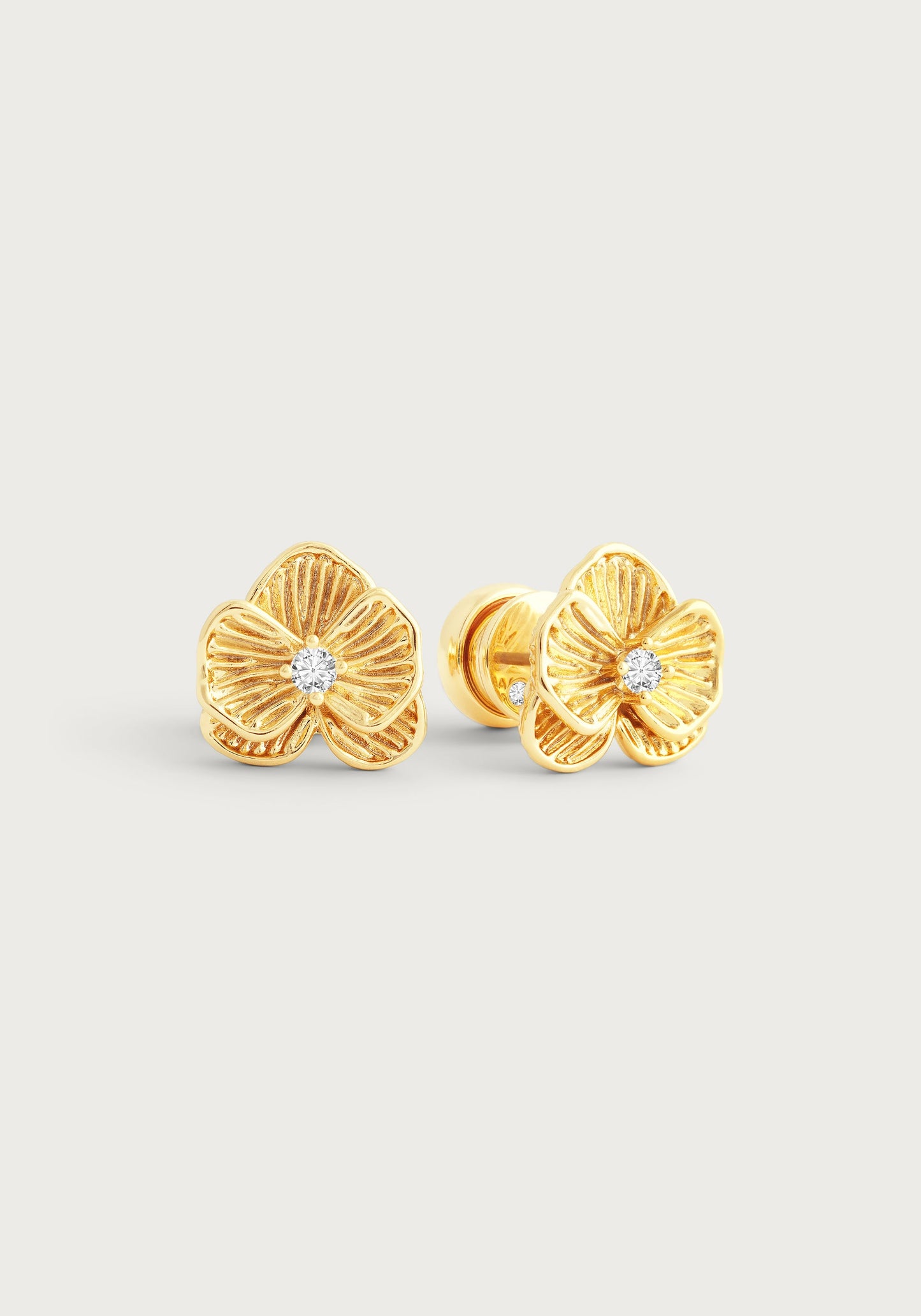 Orchid Gold Stud Earrings