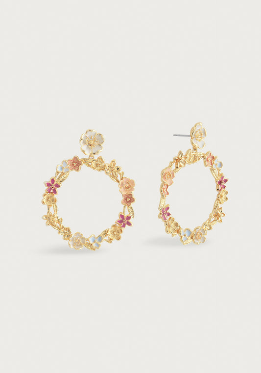 Վայրի ծաղիկների հավաքածուով օղակաձև ականջօղեր