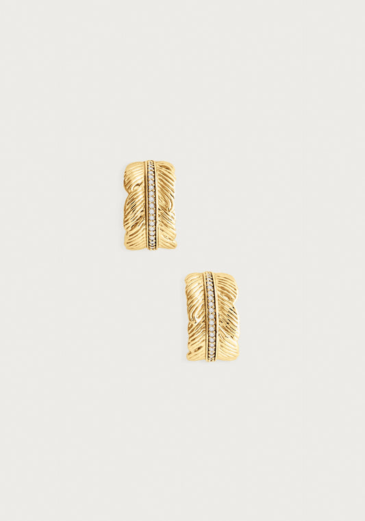 Feather Small Hoop Earrings