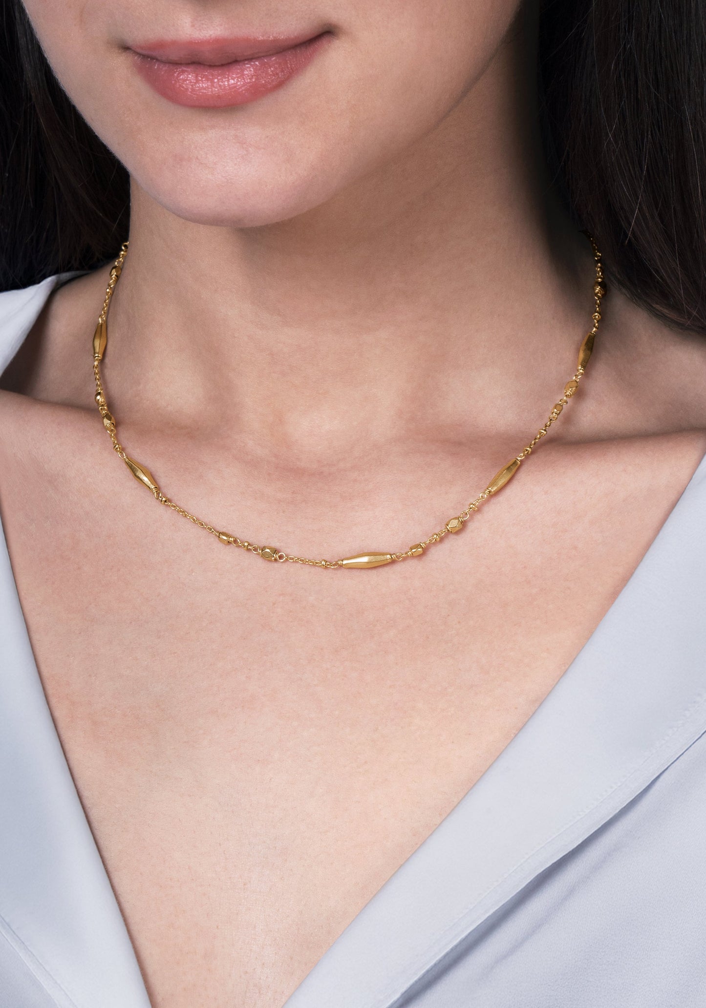 Milos Multi Beaded Necklace - Gold