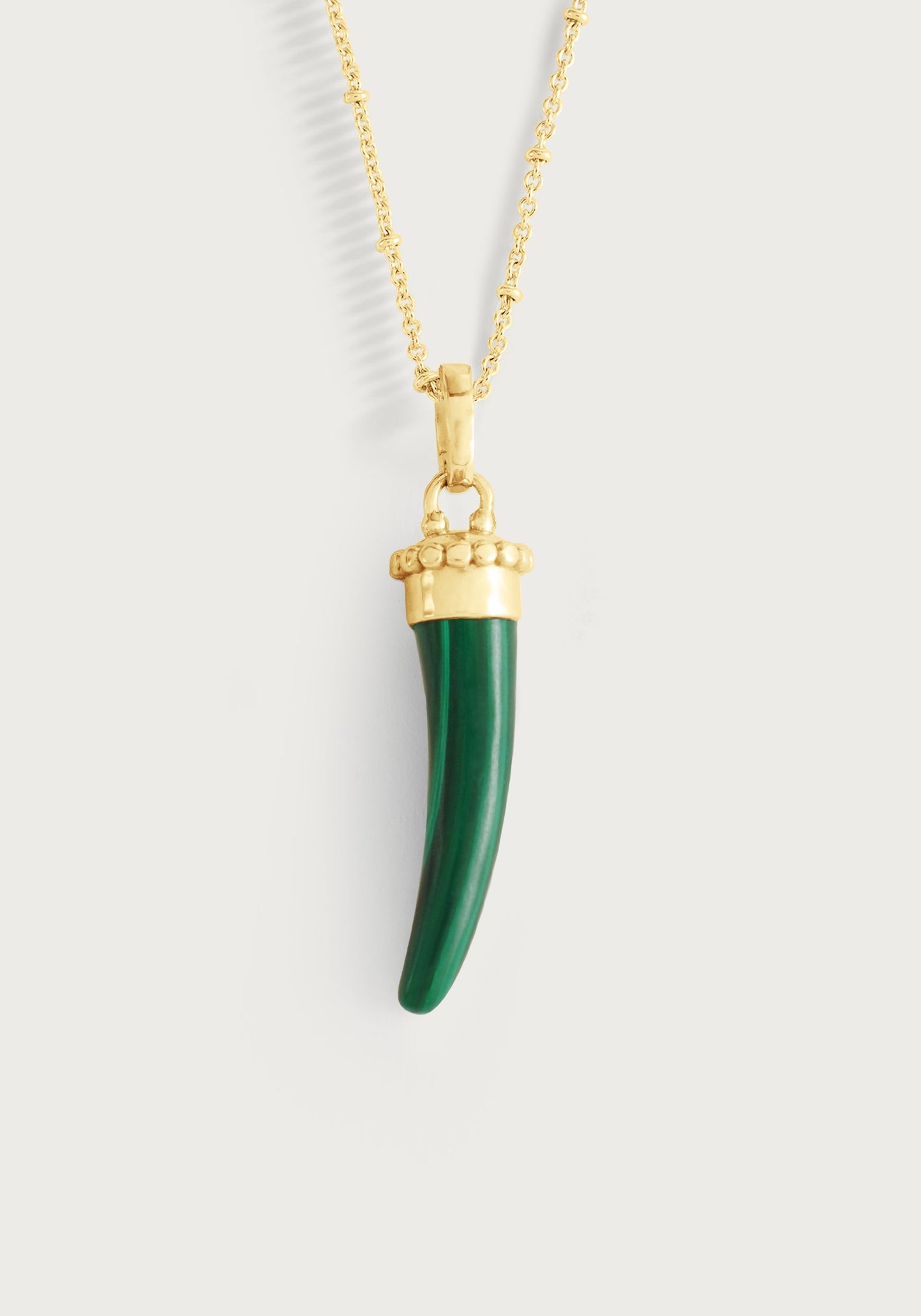 Milos Stone Horn Charm, Malachite