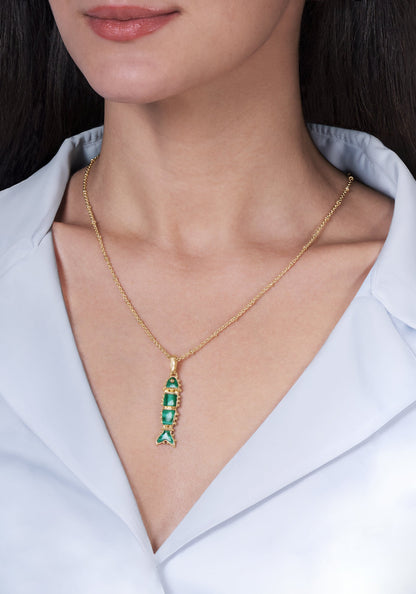 Milos Stone Fish Charm - Malachite