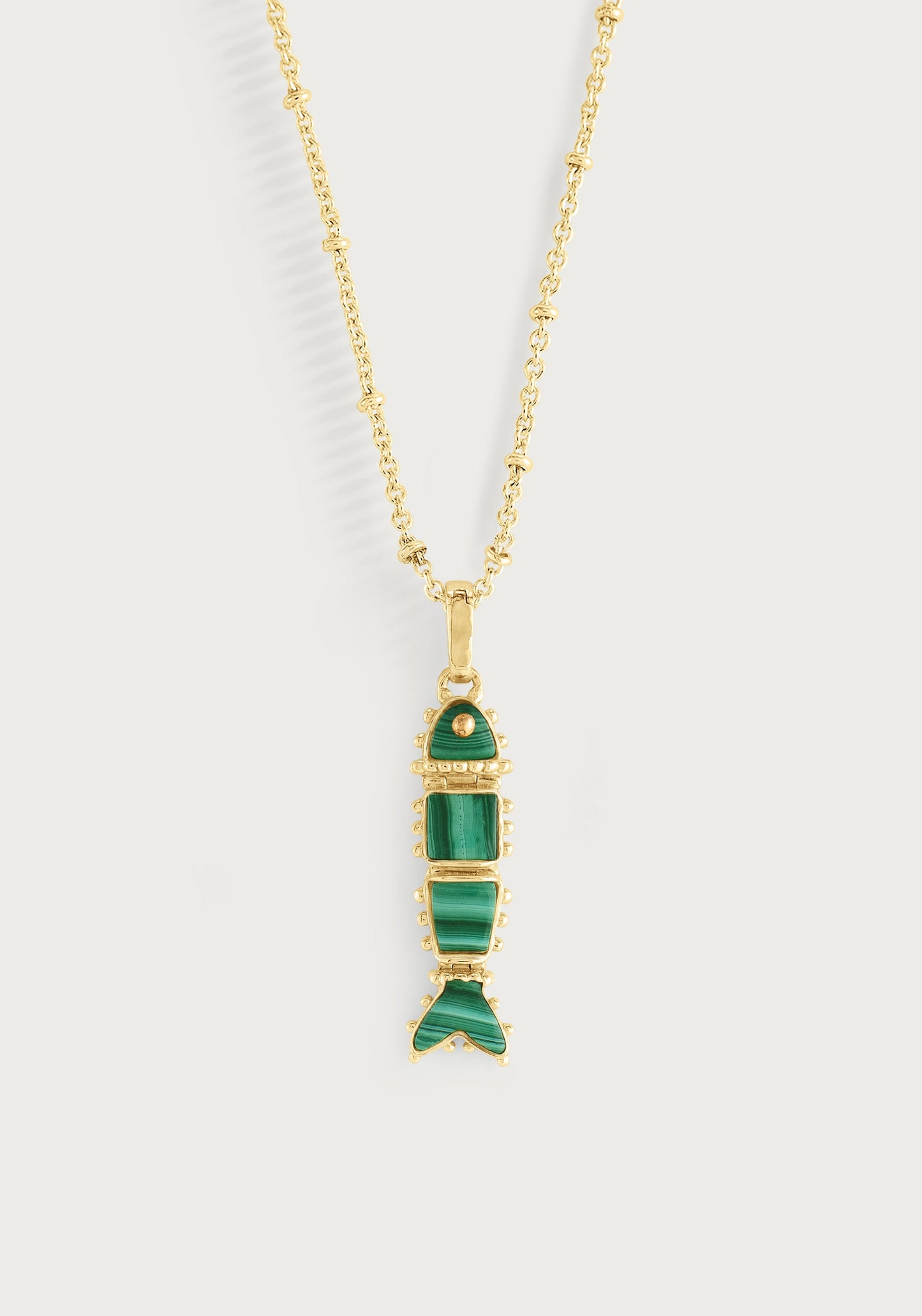 Milos Stone Fish Charm - Malachite