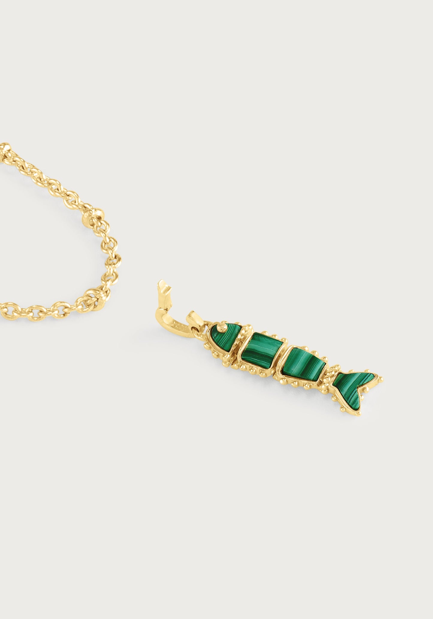 Milos Stone Fish Charm - Malachite