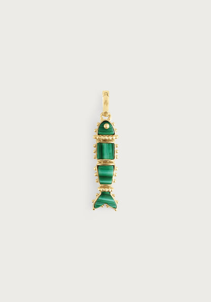 Milos Stone Fish Charm - Malachite