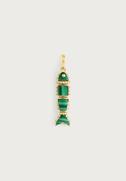 Milos Stone Fish Charm - Malachite