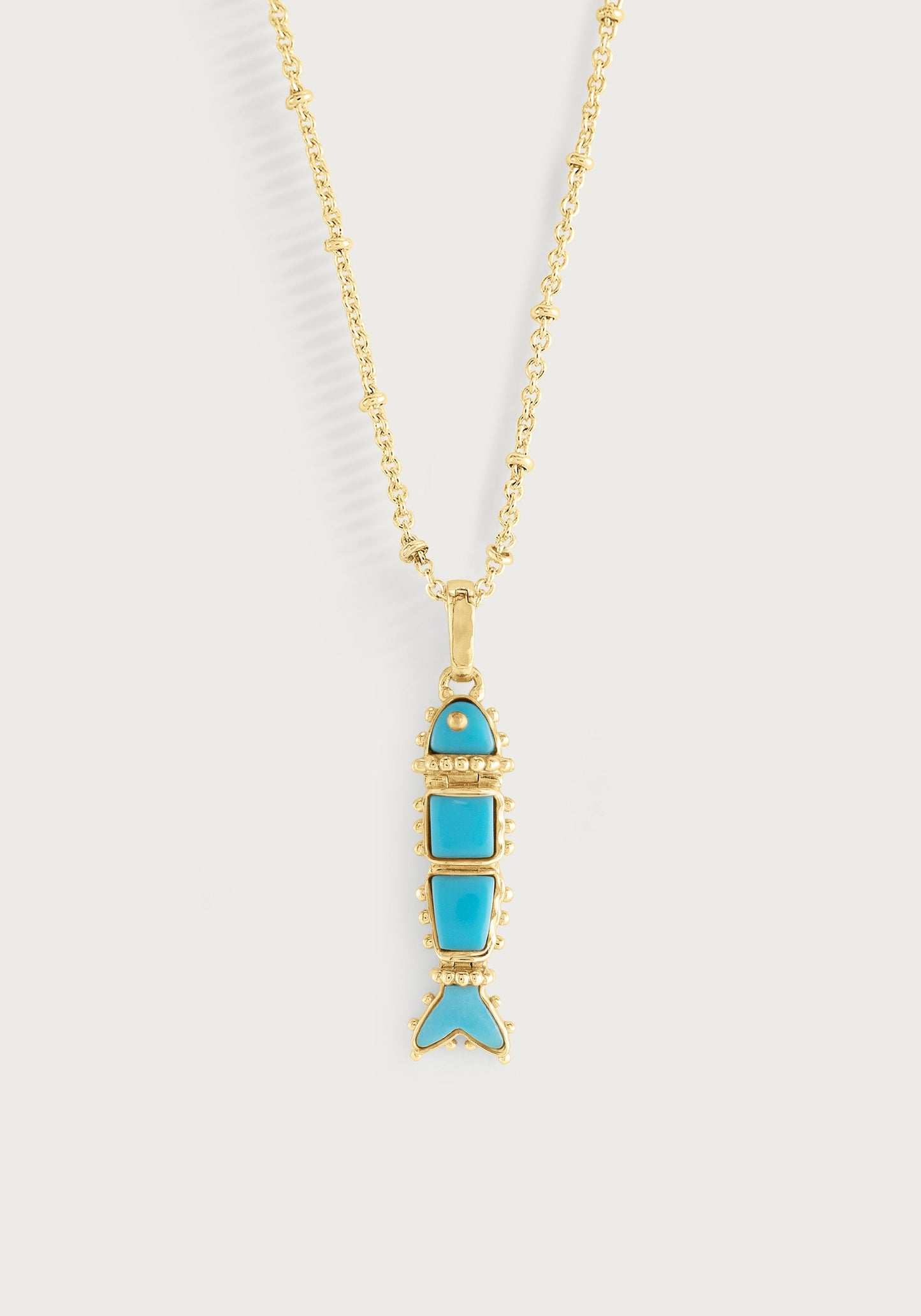Milos Stone Fish Charm - Turquoise