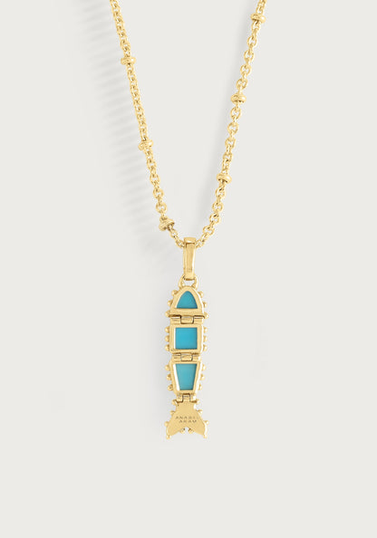 Milos Stone Fish Charm - Turquoise