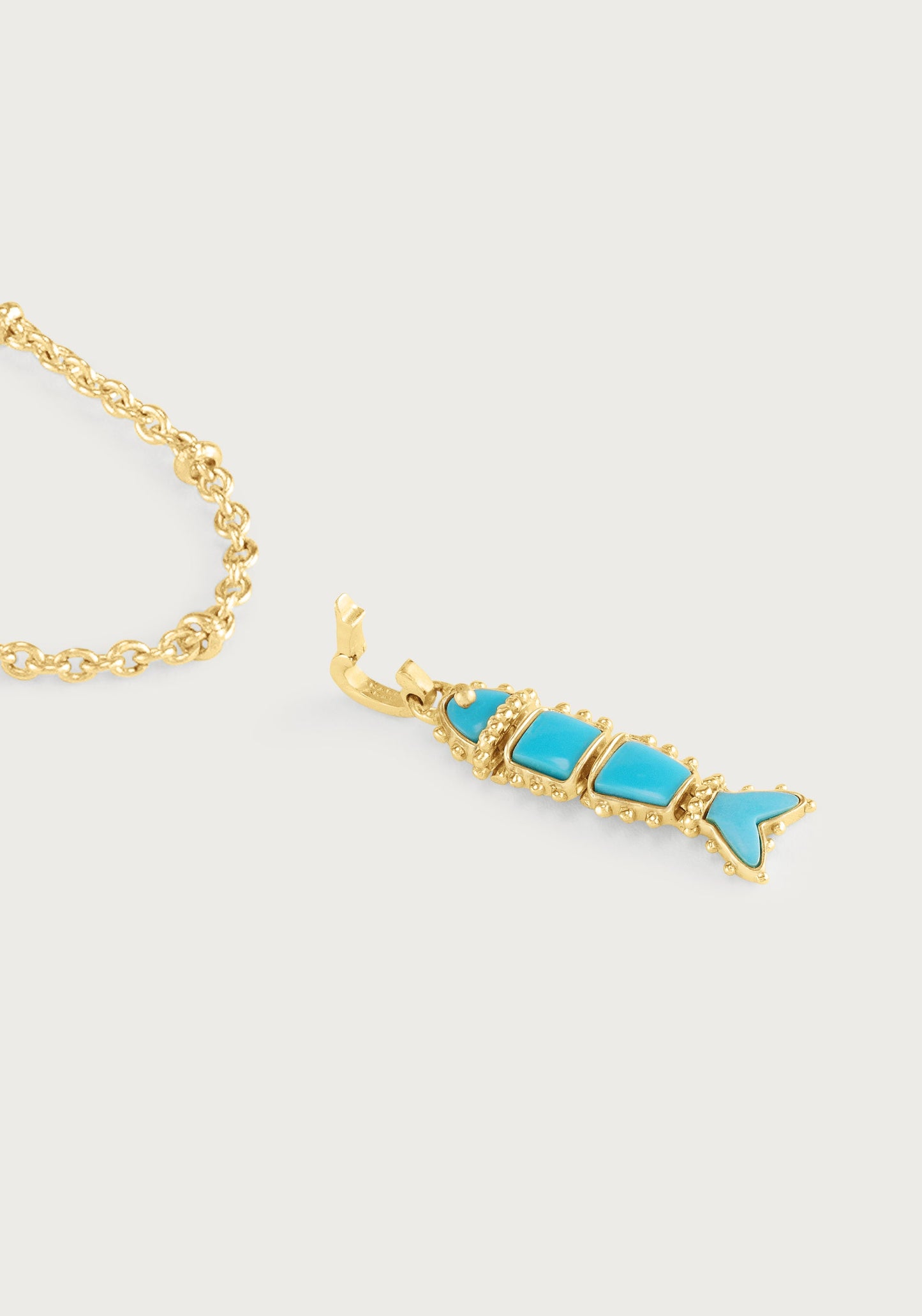 Milos Stone Fish Charm - Turquoise