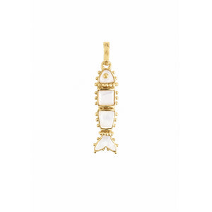Milos Stone Fish Charm - Pearl