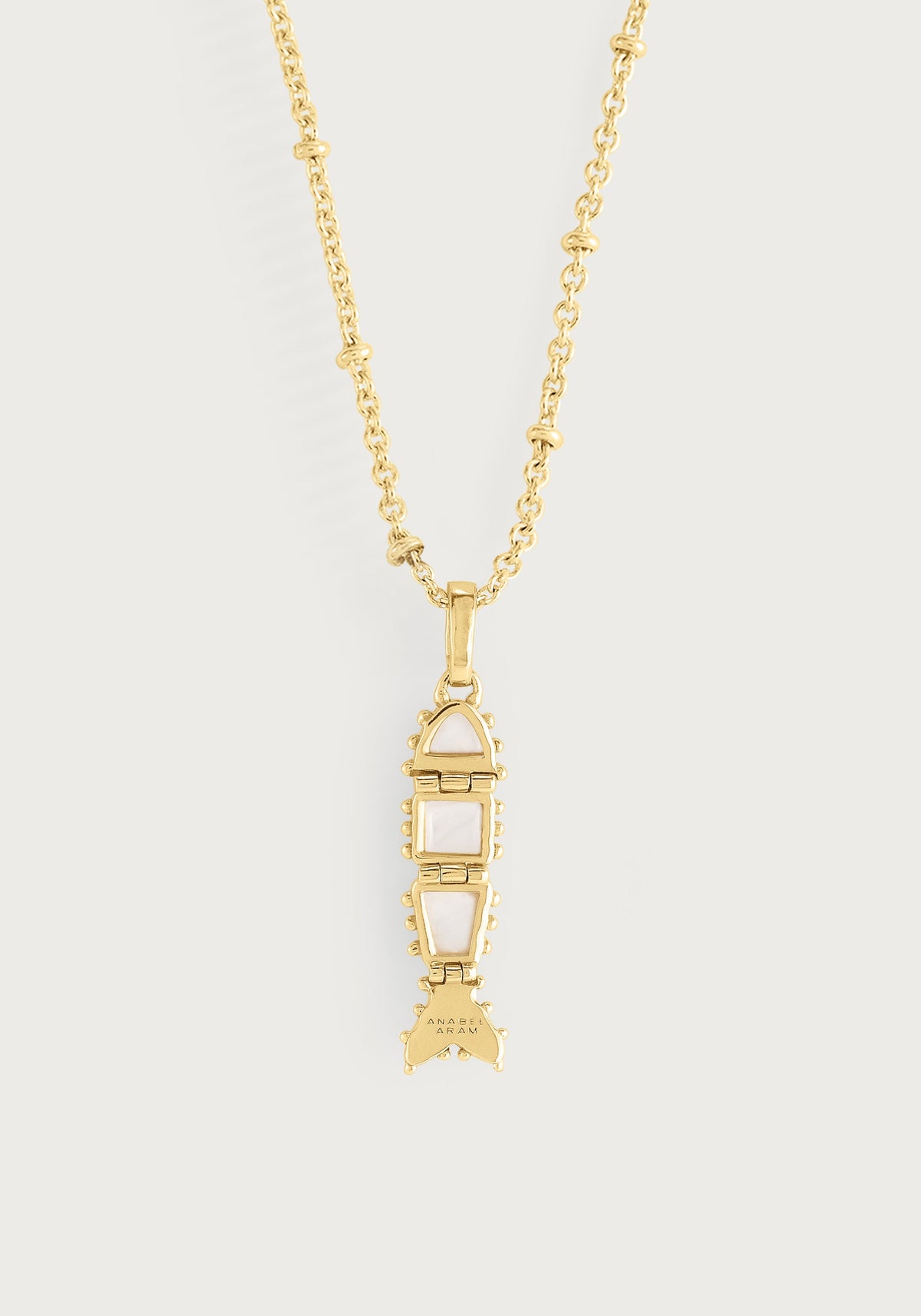 Milos Stone Fish Charm, Pearl