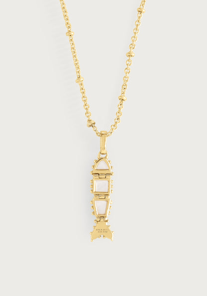 Milos Stone Fish Charm, Pearl