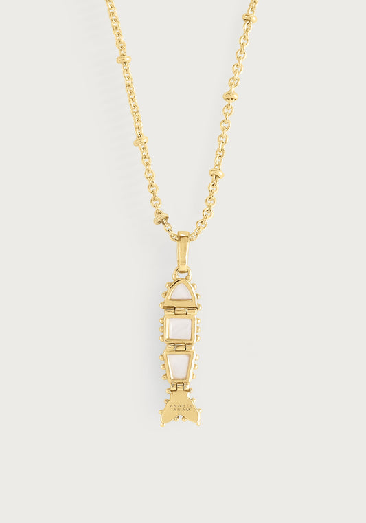 Milos Stone Fish Charm, Pearl by Anabel Aram – view 2