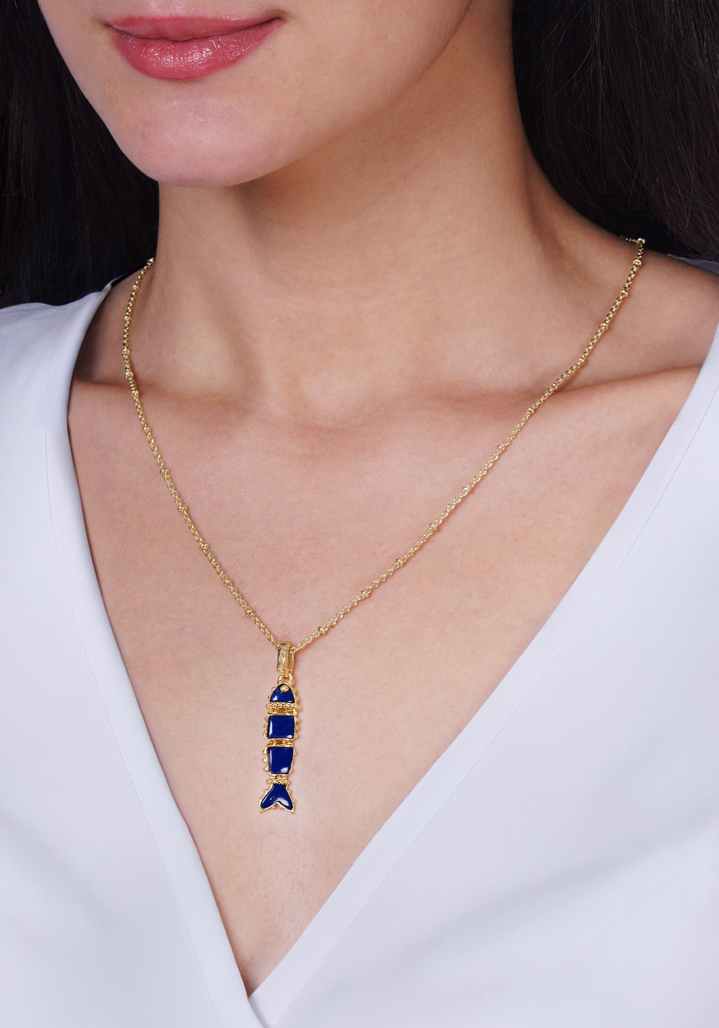 Milos Stone Fish Charm - Lapis