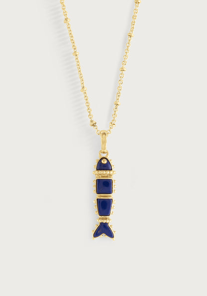 Milos Stone Fish Charm - Lapis