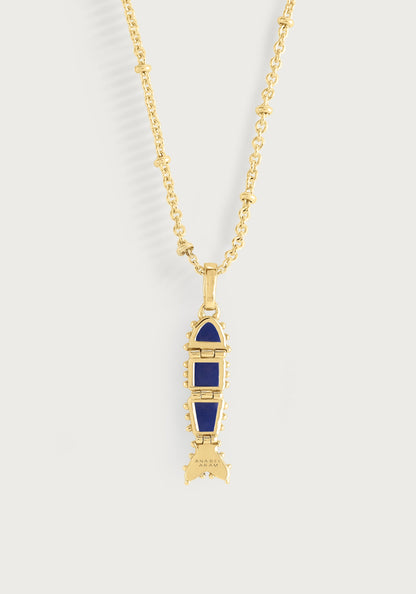 Milos Stone Fish Charm - Lapis