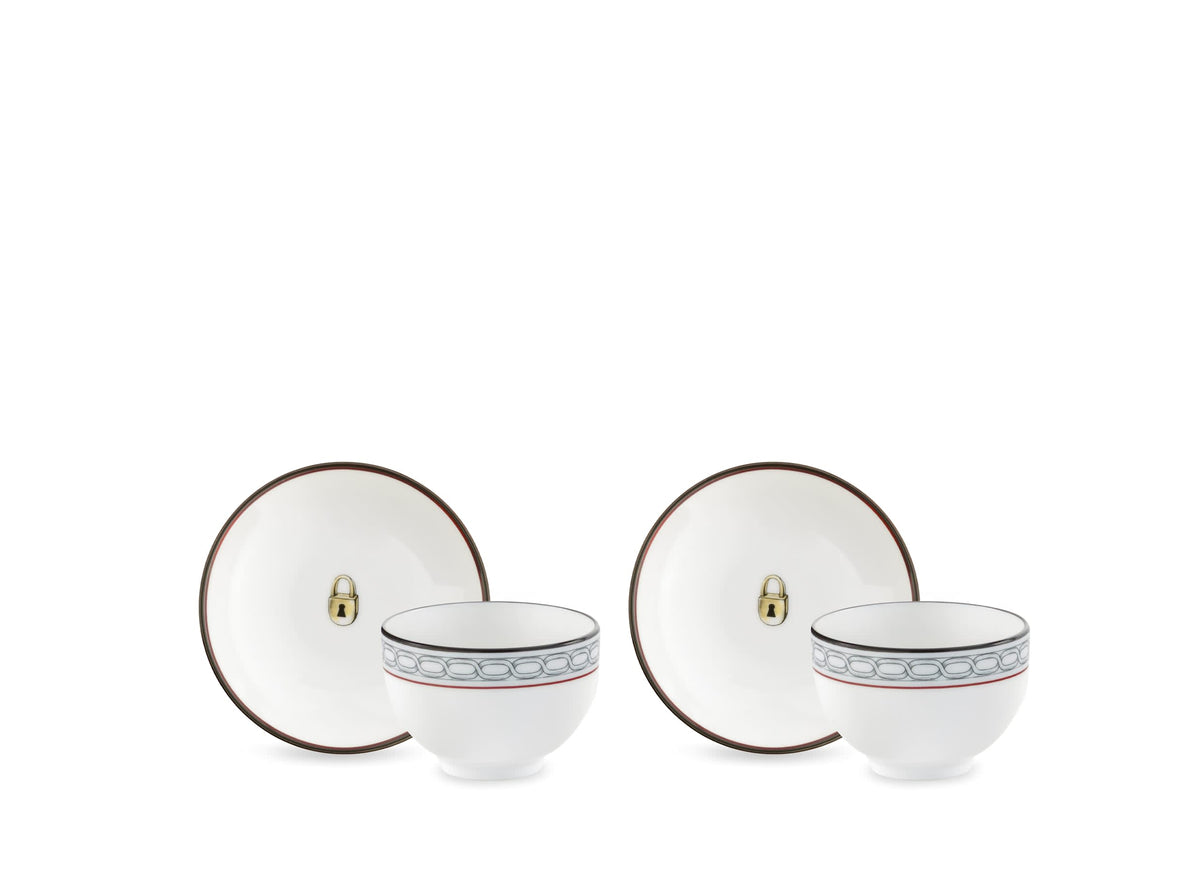 Fortunae Set of 2 Tea Cups and Saucers