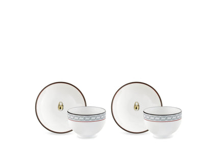 Fortunae Set of 2 Tea Cups and Saucers