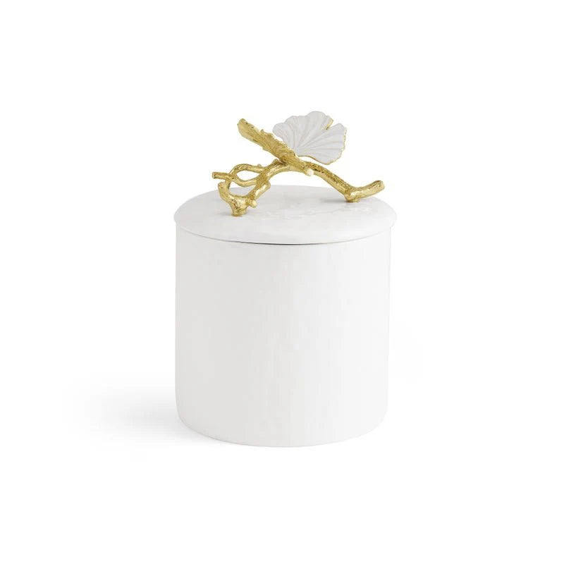 Butterfly Ginkgo Gold Porcelain Canister XS