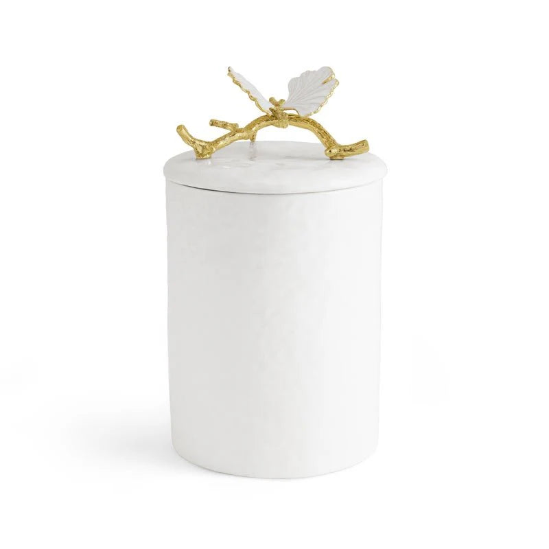 Butterfly Ginkgo Gold Porcelain Canister M