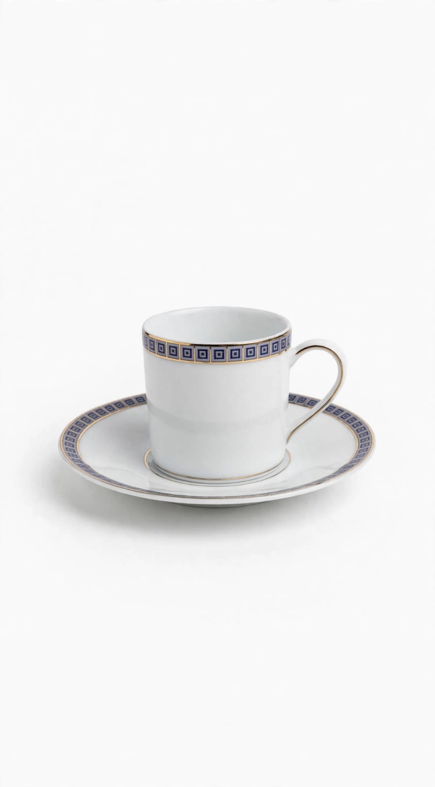 Athena  Navy Coffee Cup And Saucer